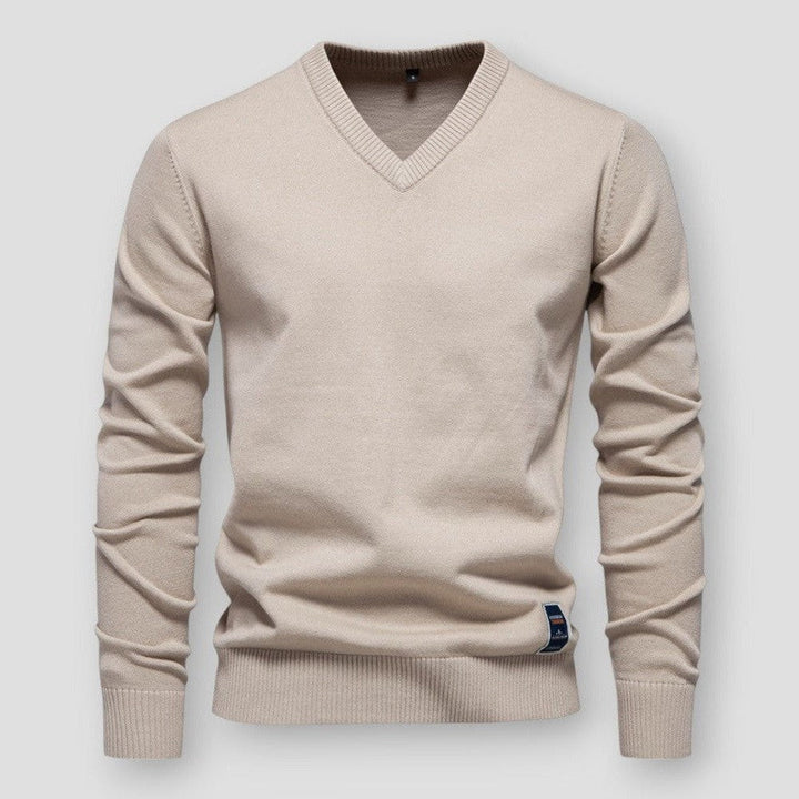 W&W Mode | Bequemer Herbstpullover mit V-Ausschnitt für Herren
