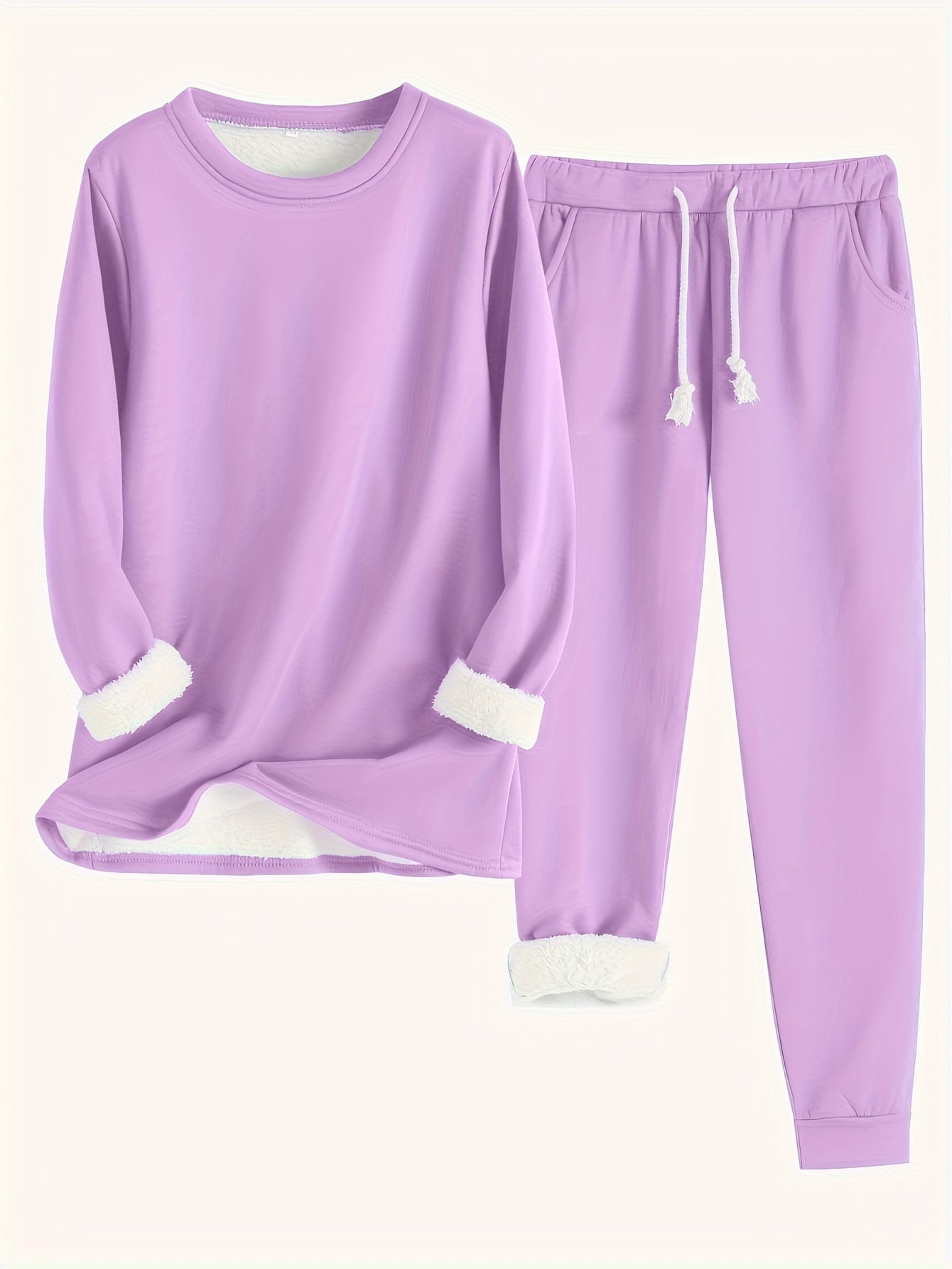 WW | Stilvolle Winter Casual Thermische Sweatshirt- und Jogginghose-Set für Frauen