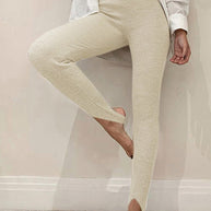 WW | Freizeit Herbst Gerippte Mittel-hohe Leggings für Frauen