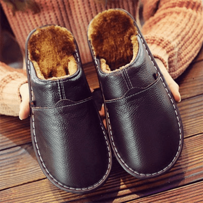 WW | Wasserdichte Leder Herren Hausschuhe Bequeme Slipper