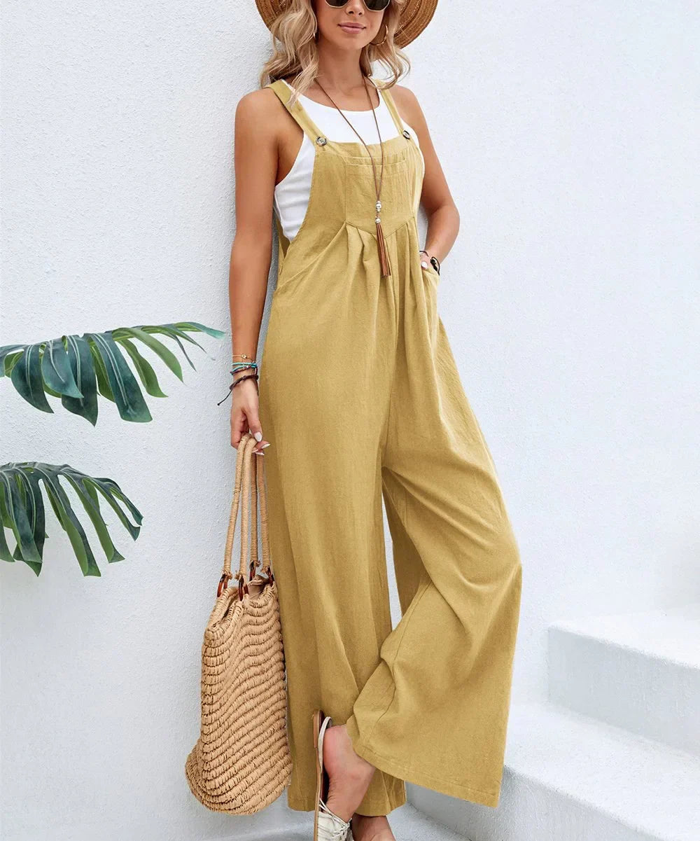 W&W Mode | Ärmellose Latzhose Lässig Jumpsuit