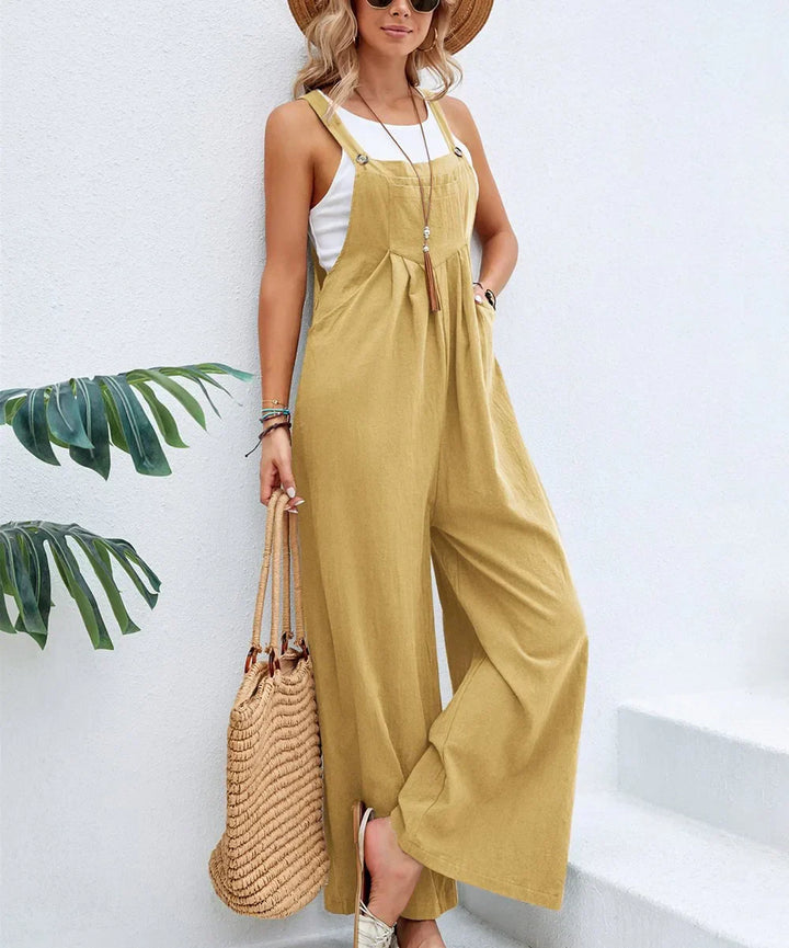 W&W Mode | Ärmellose Latzhose Lässig Jumpsuit