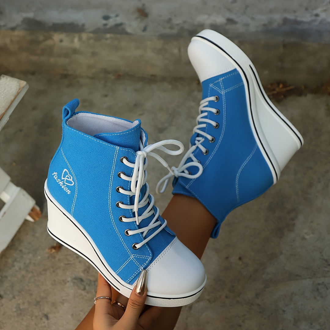 W&W Mode | Einfache Canvas Stiefeletten Mit Liebesmotiv