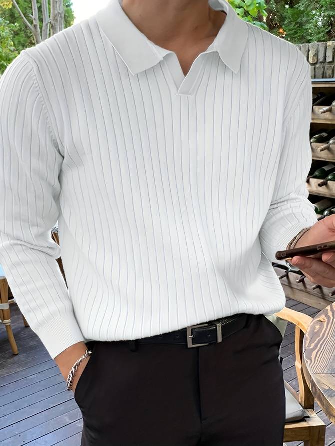 WW - Lässiges Langarm Poloshirt