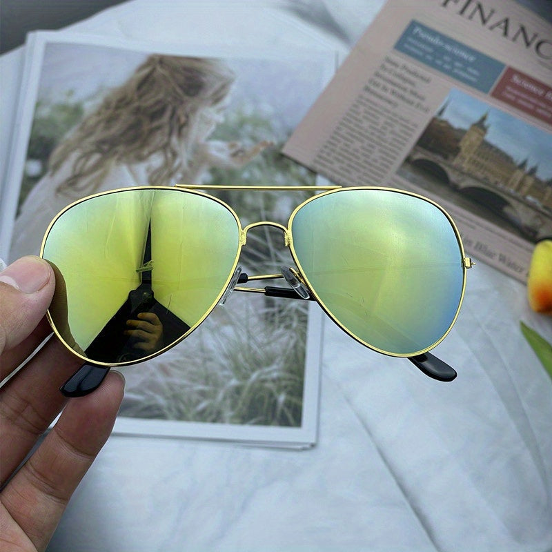 W&W Mode | Klassische Aviator-Sonnenbrille mit Goldenem Rahmen für Damen