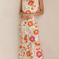 WW - Blumiges Maxikleid mit Neckholder