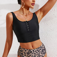 WW | Halb Snap Quadrat-Ausschnitt Tankini-Set