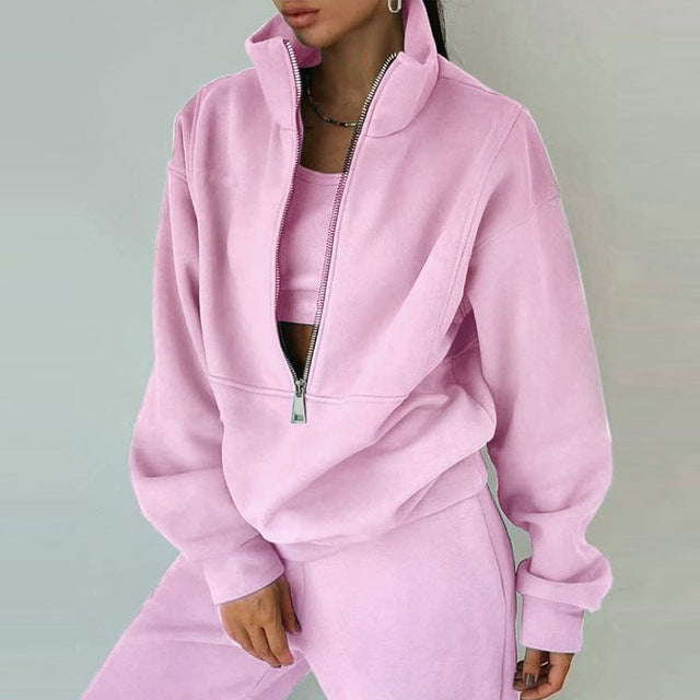 W&W Mode Sweatshirt und Hose für Damen bekleidung mit Reiß verschluss