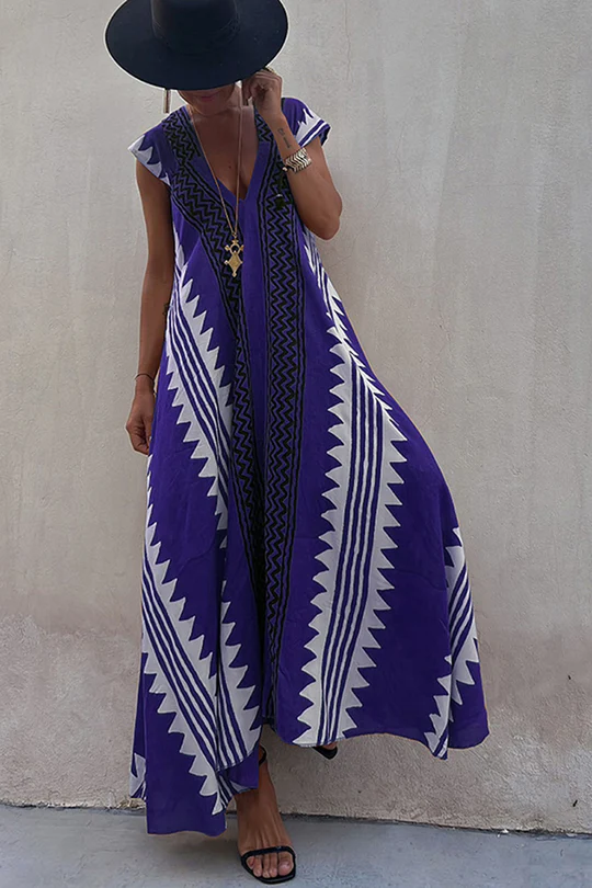 WW | Maxi Strandkleid mit Ethno-Muster