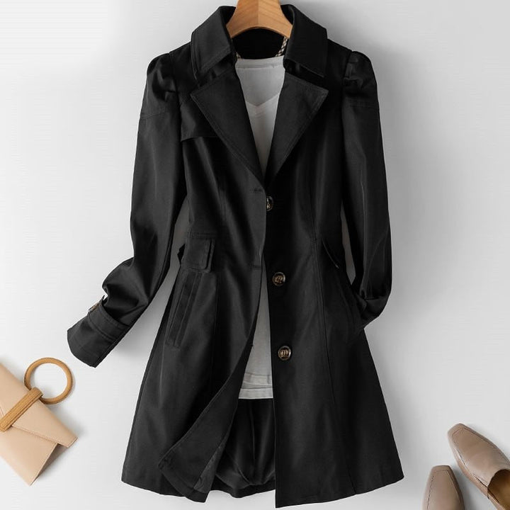 W&W Mode | Moderner Trenchcoat mit hohem Kragen und Knöpfen für Damen