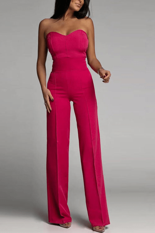 WW | Elegantes Strapless Jumpsuit Damen Satz