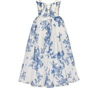 Elegantes Hortensien-Midikleid