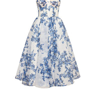 Elegantes Hortensien-Midikleid