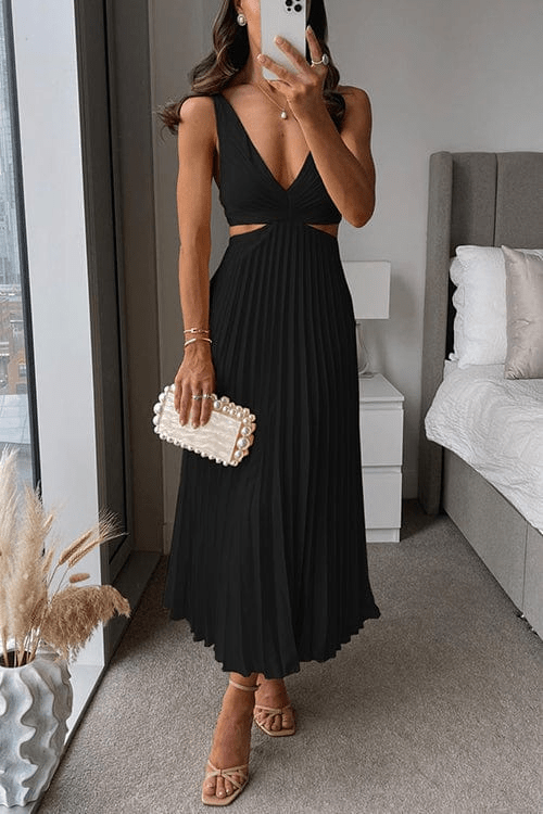 W&W Mode | Kleid Mit Faltigem Kragen Damen Abendkleid