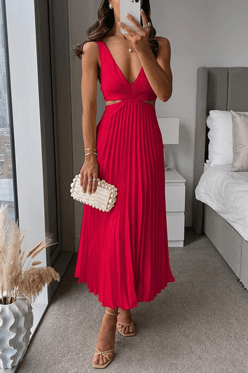 W&W Mode | Kleid Mit Faltigem Kragen Damen Abendkleid