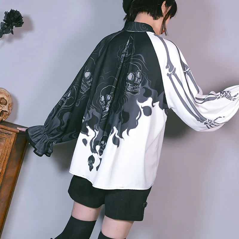 WW | Stylisches Totenkopf-Print Damen-Shirts