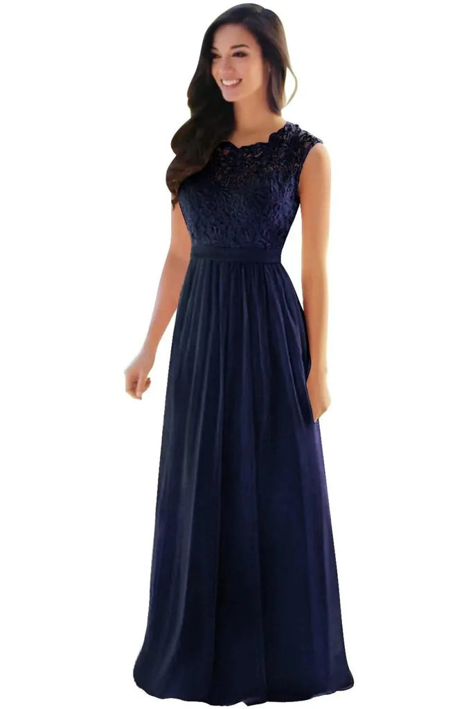 WW | Chiffon Brautjungfernkleid Mit Herz Ausschnitt, Fußlänge