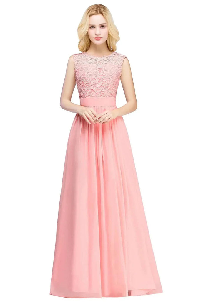 WW | Chiffon Brautjungfernkleid Mit Herz Ausschnitt, Fußlänge