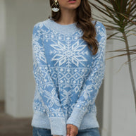 WW Weihnachts-Schneeflocken-Plüsch-Pullover