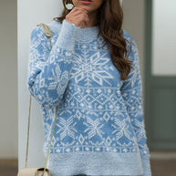 WW Weihnachts-Schneeflocken-Plüsch-Pullover