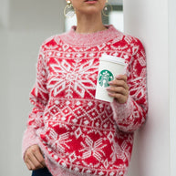 WW Weihnachts-Schneeflocken-Plüsch-Pullover