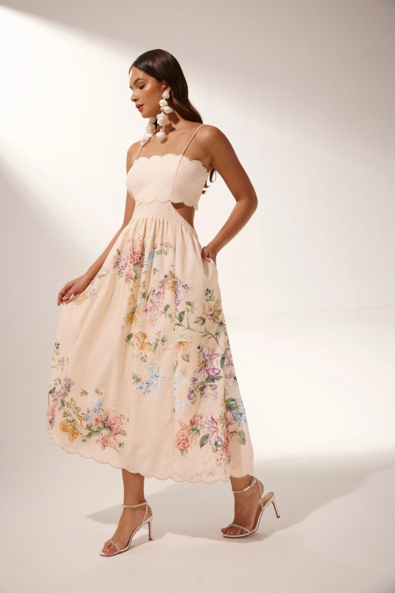 WW | Midikleid Mit Cut Outs Und Blumenprint