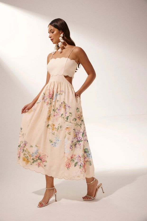 WW | Midikleid Mit Cut Outs Und Blumenprint