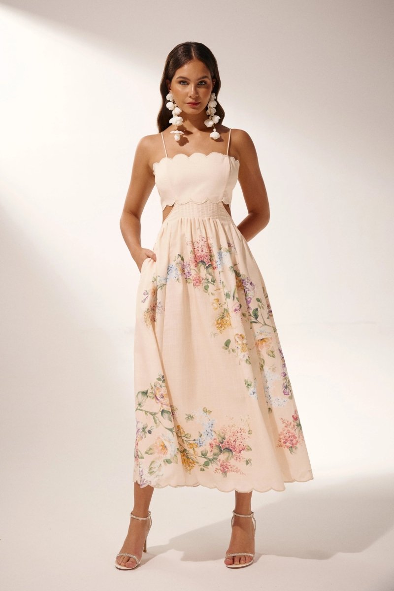 WW | Midikleid Mit Cut Outs Und Blumenprint