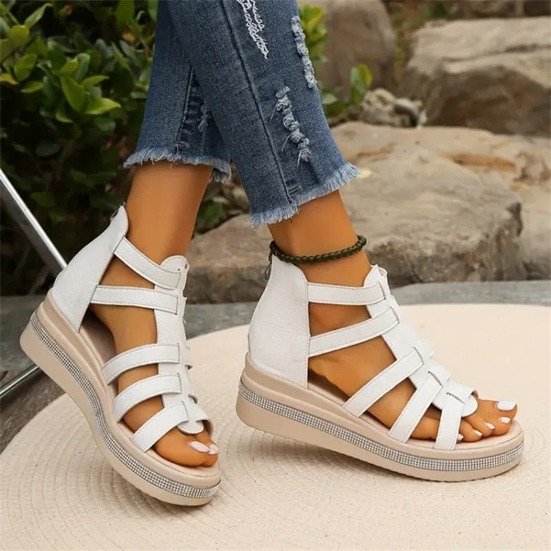 WW | Elegante Strasssandalen mit Keilabsatz