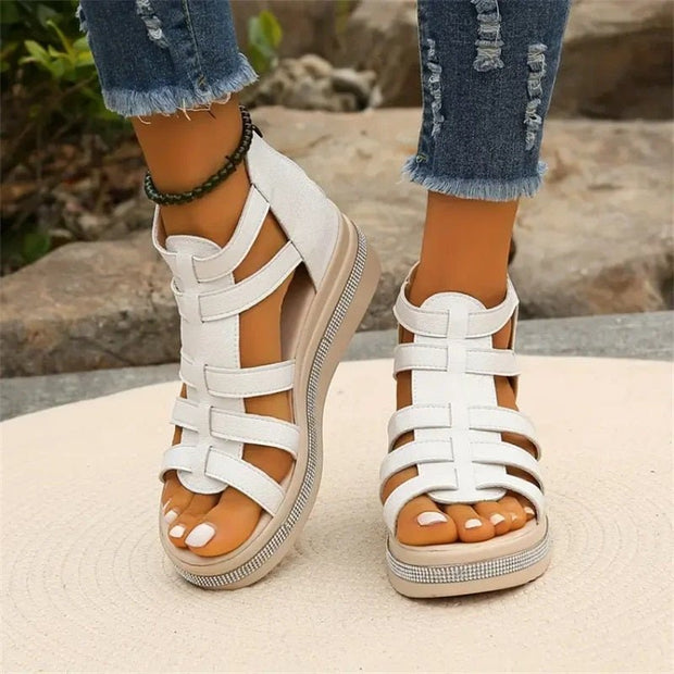 WW | Elegante Strasssandalen mit Keilabsatz
