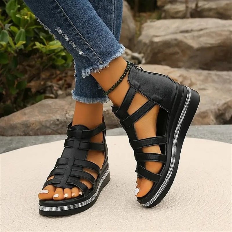 WW | Elegante Strasssandalen mit Keilabsatz