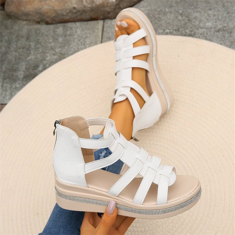 WW | Elegante Strasssandalen mit Keilabsatz