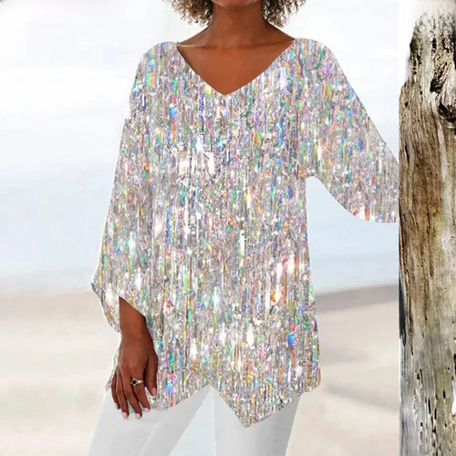 WW | Elegantes Damen Weinlese Oberteil Mit V-ausschnitt Stilvoll, Bequem & Vielseitig