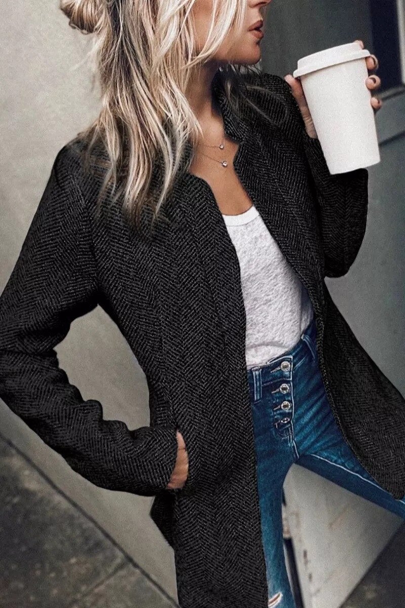 WW Strick-Cardigan mit Schalkragen
