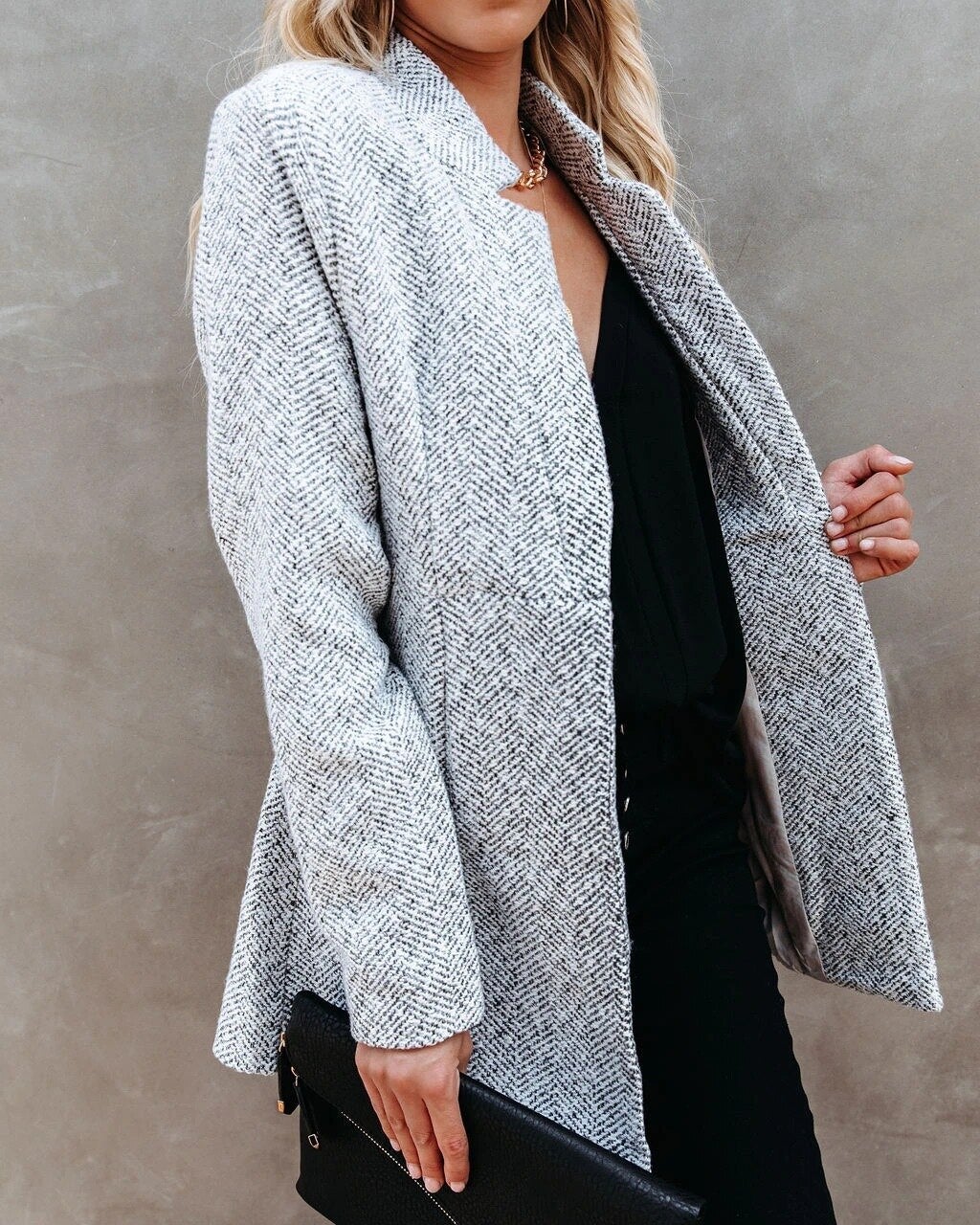 WW Strick-Cardigan mit Schalkragen