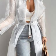 WW | Stilvoller Transparenter Langarmmantel