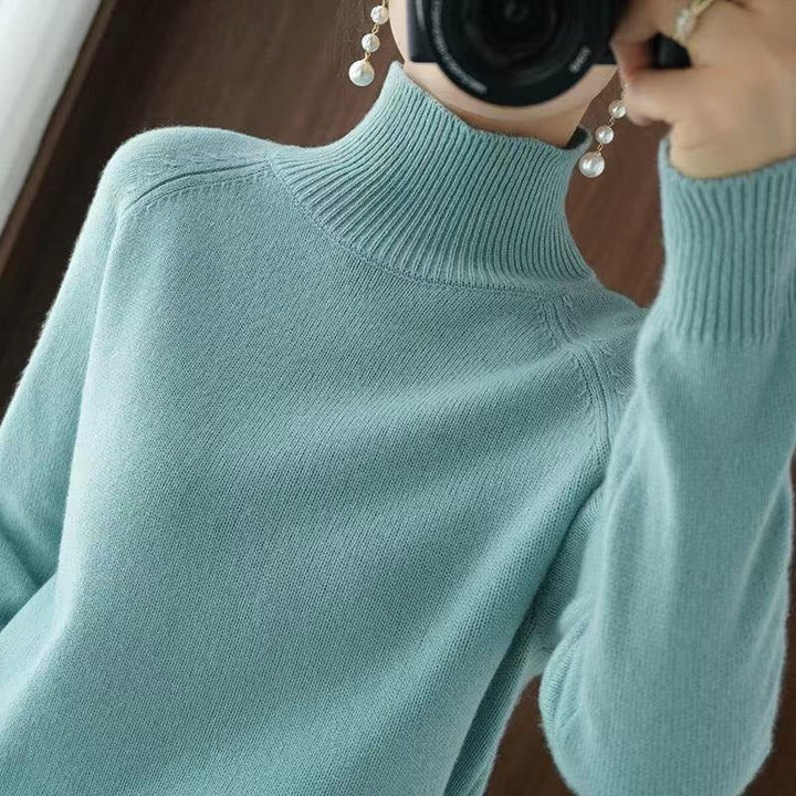 W&W Mode | warmer Strickpullover mit hohem Kragen für Damen