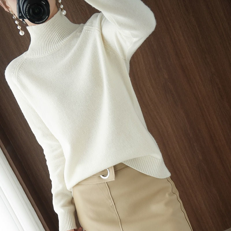 W&W Mode | warmer Strickpullover mit hohem Kragen für Damen
