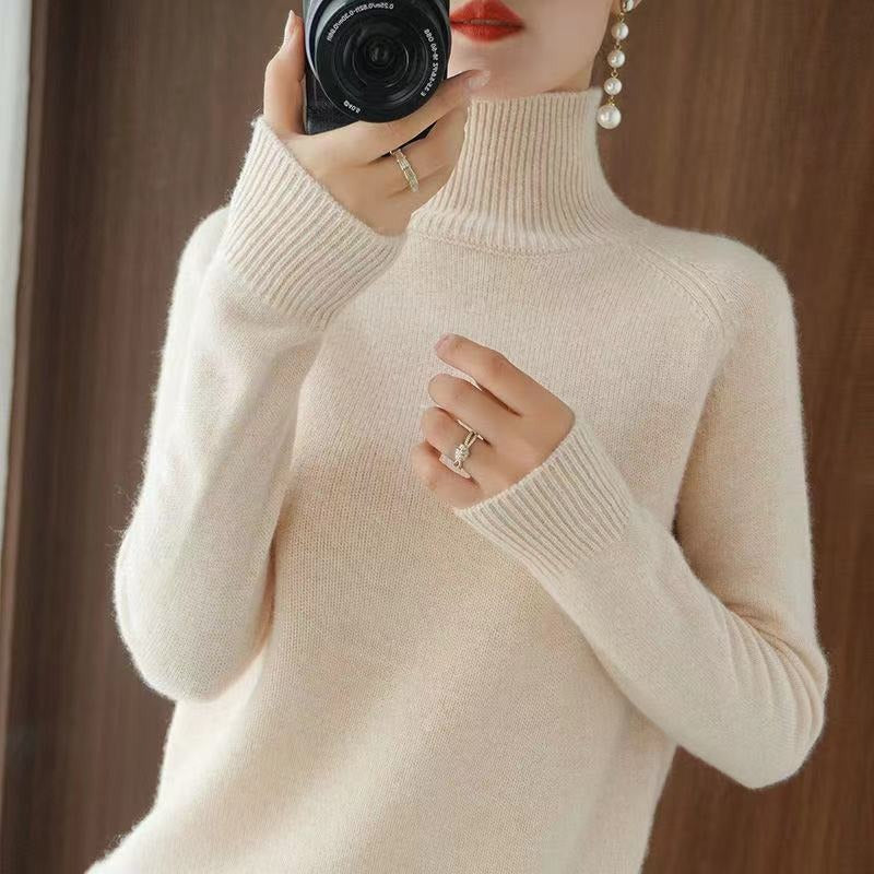 WW | warmer Strickpullover mit hohem Kragen für Damen