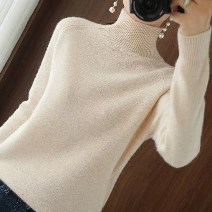 W&W Mode | warmer Strickpullover mit hohem Kragen für Damen