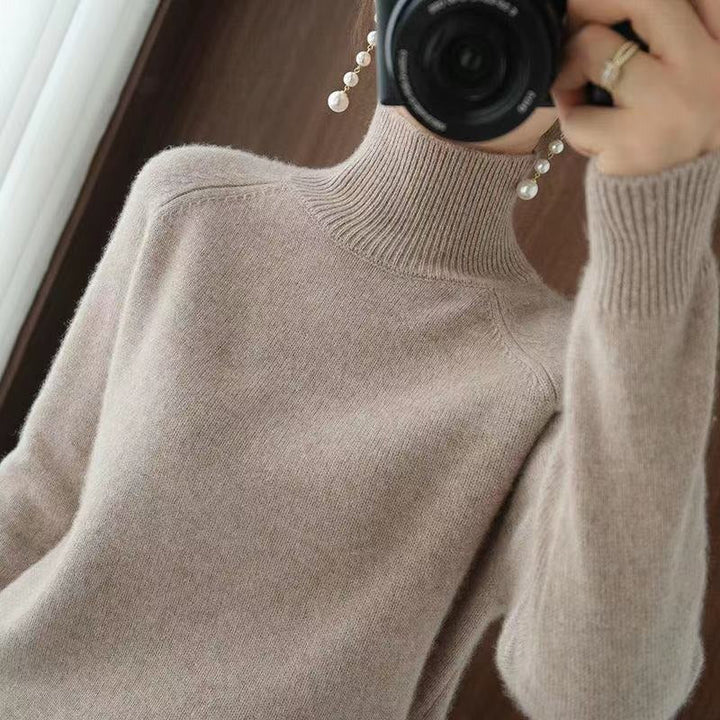 W&W Mode | warmer Strickpullover mit hohem Kragen für Damen
