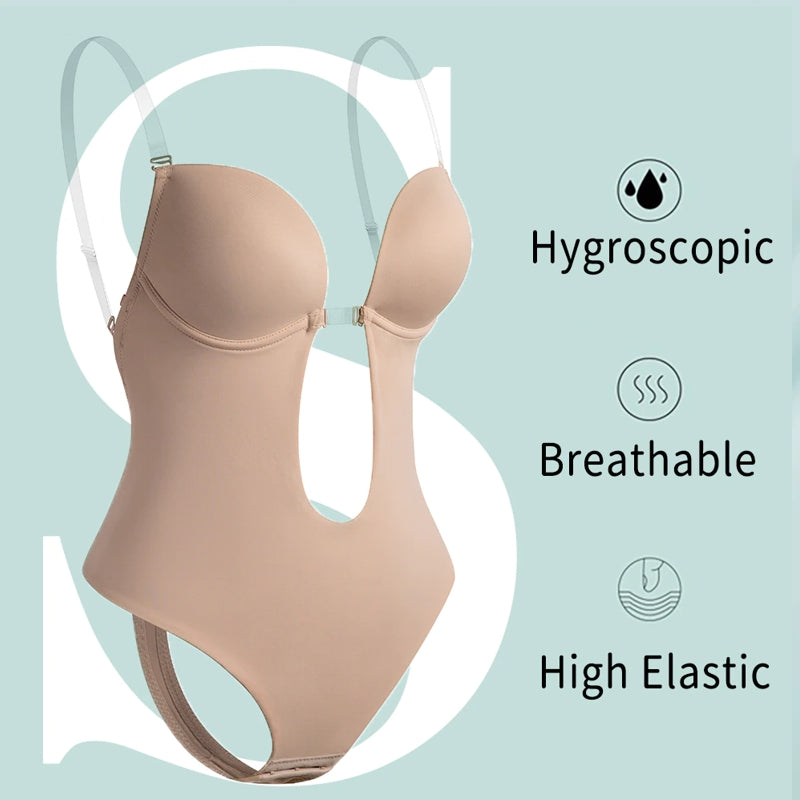 WW | Tiefer V-Ausschnitt Körperformender Bodysuit
