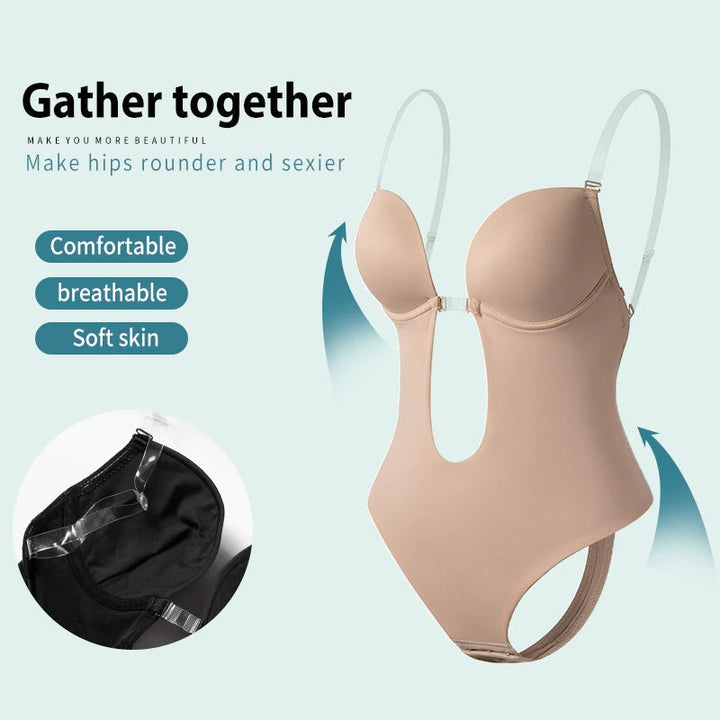 W&W Mode | Tiefer V-Ausschnitt Körperformender Bodysuit