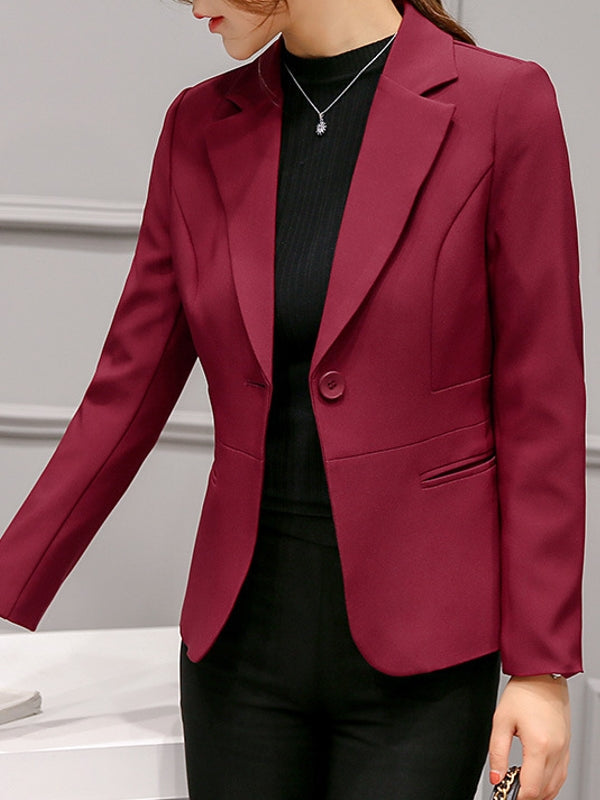 W&W Mode | Schwarzer Blazer für Damen Bürojacke Anzug Taschen Jacken