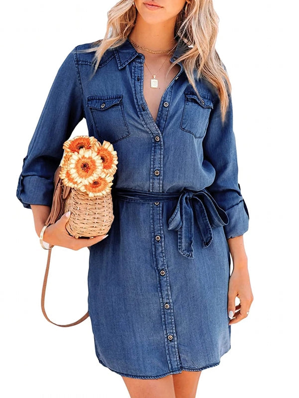 W&W Mode | Mode Frauen Entspanntes Denim Kleid