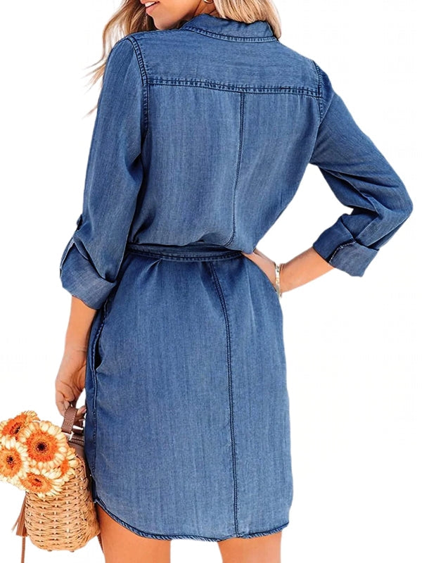 W&W Mode | Mode Frauen Entspanntes Denim Kleid