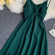 WW | Smaragdgrünes Maxi Kleid Baumwollspitze Trägerlos Lang Frauen Sexy Kleid