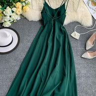 WW | Smaragdgrünes Maxi Kleid Baumwollspitze Trägerlos Lang Frauen Sexy Kleid