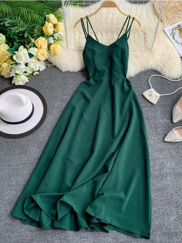 W&W Mode | Smaragdgrünes Maxi Kleid Baumwollspitze Trägerlos Lang Frauen Sexy Kleid