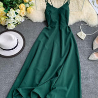 WW | Smaragdgrünes Maxi Kleid Baumwollspitze Trägerlos Lang Frauen Sexy Kleid